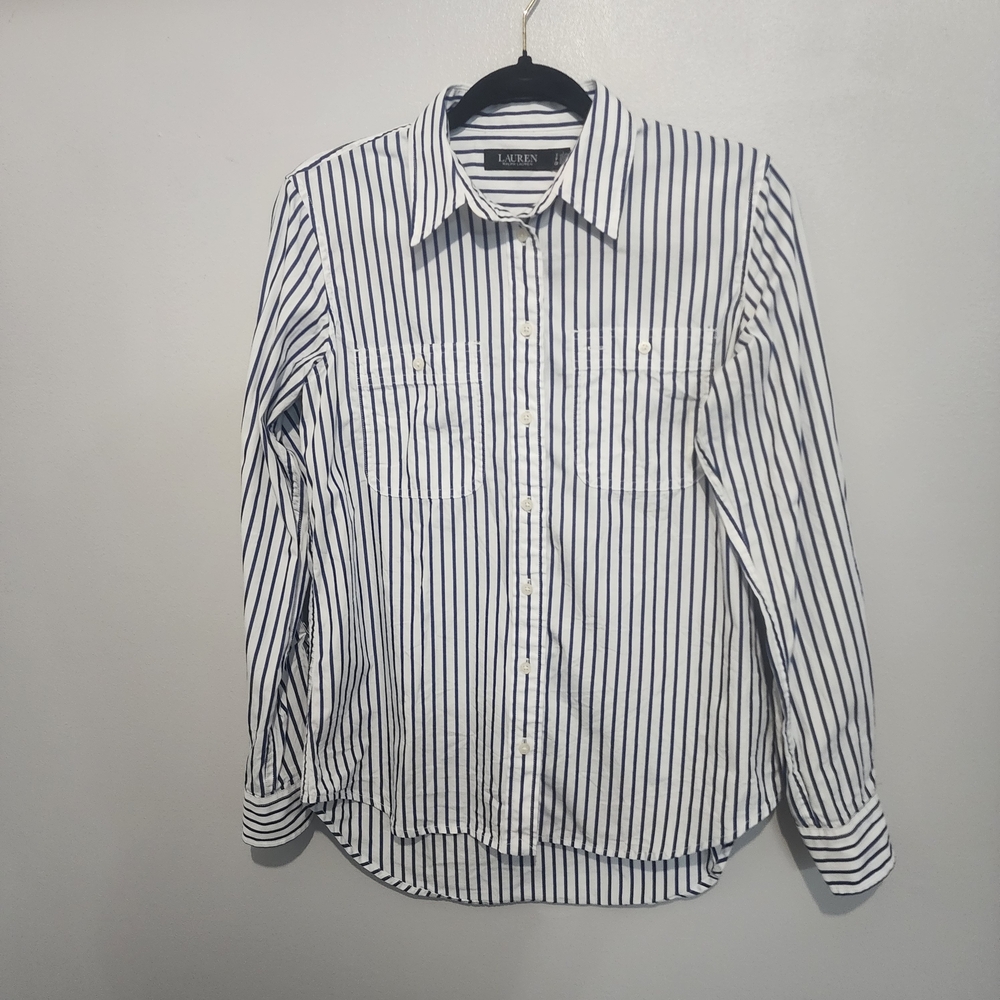 Polo by Ralph Lauren Black and White Striped Blouse